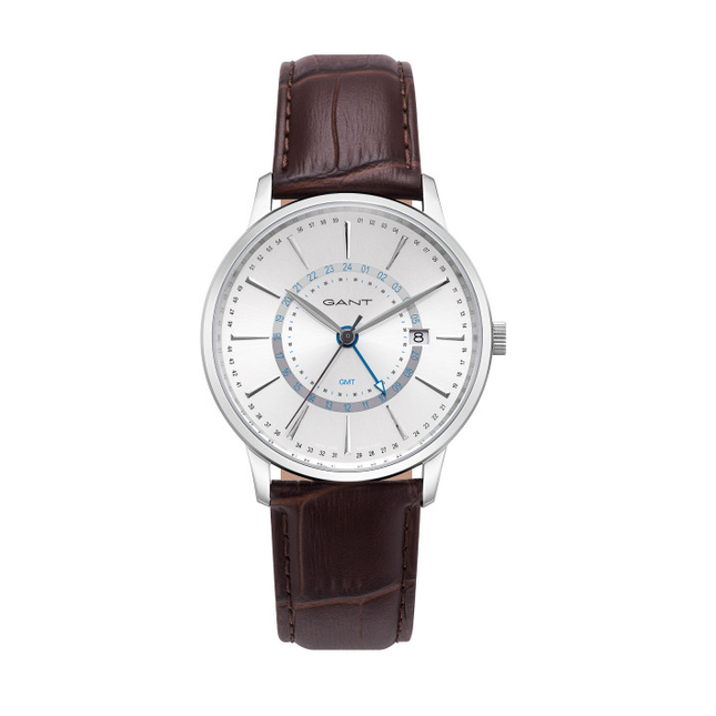 Gant Sølvfarvet/Læder Ø42 mm - GTAD02600899I