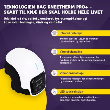 KneeTherm Pro+ – Avanceret knæmassager med varme og lysterapi