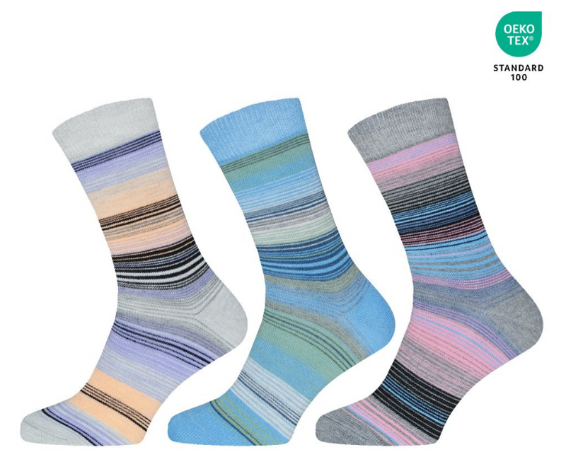 3-pack farverige strømper - OEKO TEX, standard 100